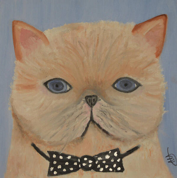 Cats Art Print featuring the painting Mr Grumpy by Anita Hummel