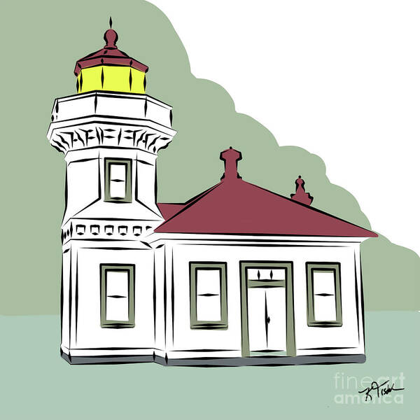 Art Art Print featuring the digital art Mukilteo Lighthouse by Kirt Tisdale