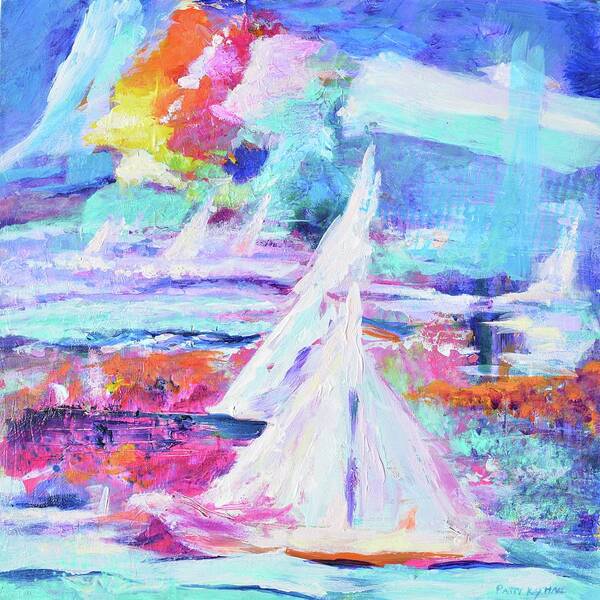 Newport Ri Art Print featuring the painting Newport Winds Sailboats by Patty Kay Hall
