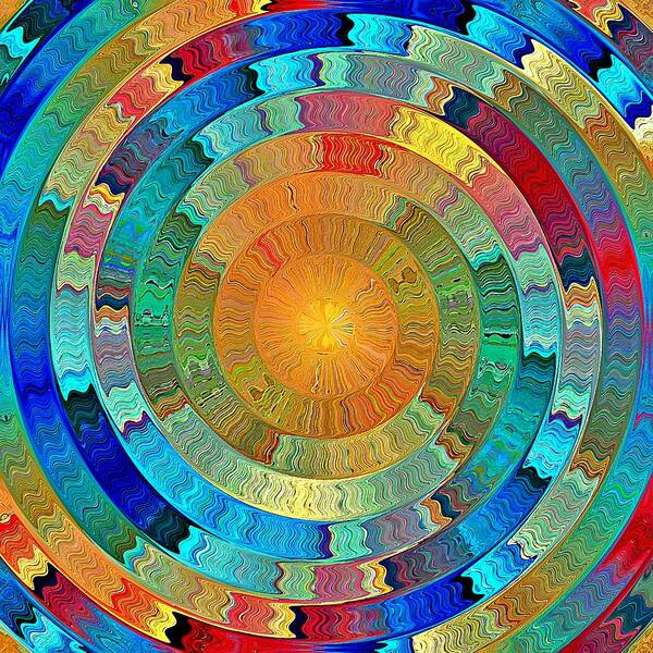 Primary Colors Art Print featuring the digital art Native Sun by David Manlove