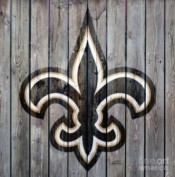 New Orleans Saints Art Print featuring the digital art New Orleans Saints Wood Art 2 by CAC Graphics