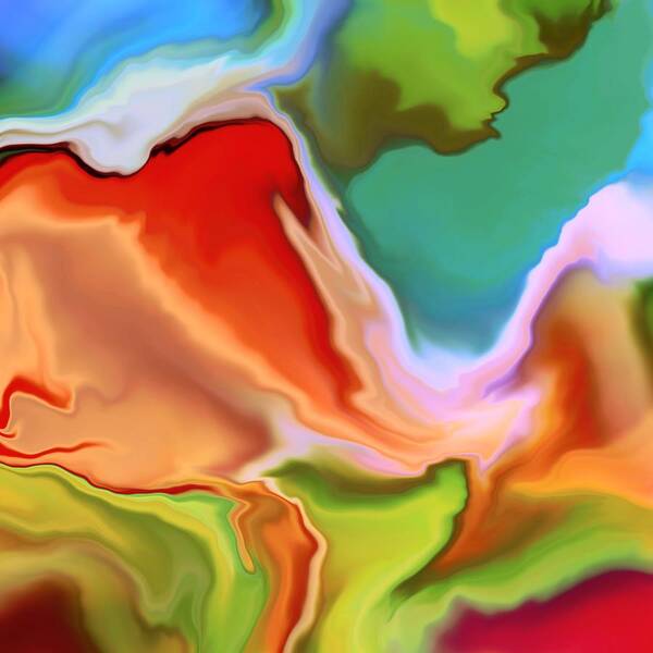 Abstract Art Print featuring the digital art Pangaea by Nancy Levan