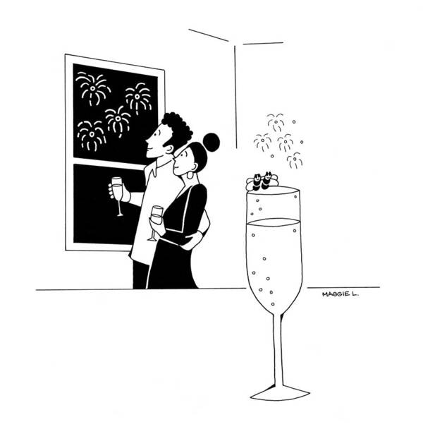 Captionless Art Print featuring the drawing New Yorker December 31, 2021 by Maggie Larson