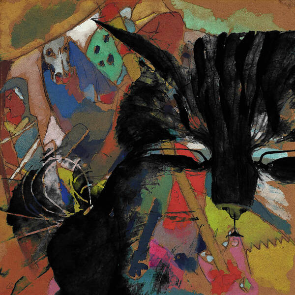 Cat Art Art Print featuring the mixed media Nothing But A Dreamer by Paul Lovering