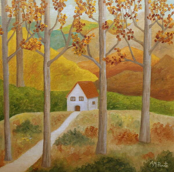 Autumn Art Print featuring the painting Nuances Of Autumn by Angeles M Pomata