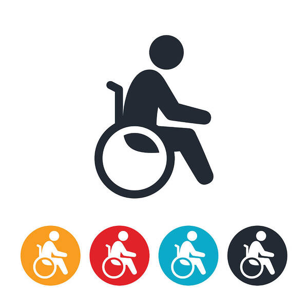 People Art Print featuring the drawing Person In Wheelchair Icon by Appleuzr