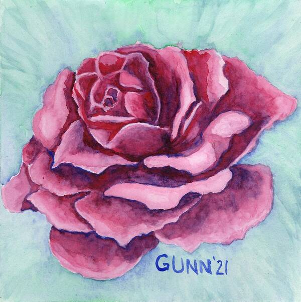 Rose Art Print featuring the painting Pink Rose by Katrina Gunn