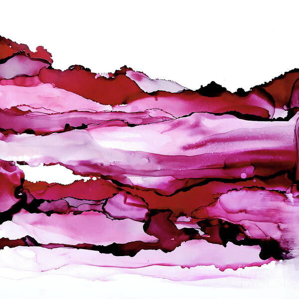 Alcohol Ink Art Print featuring the painting Pinkscape 2 by Chris Paschke