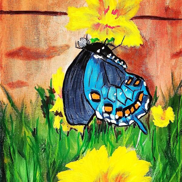 Butterfly Art Print featuring the painting Pipevine Swallowtail by Amy Kuenzie