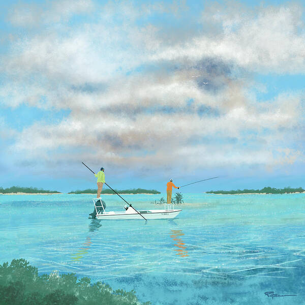 Bahamas Art Print featuring the digital art Pocket Island Paradise by Kevin Putman