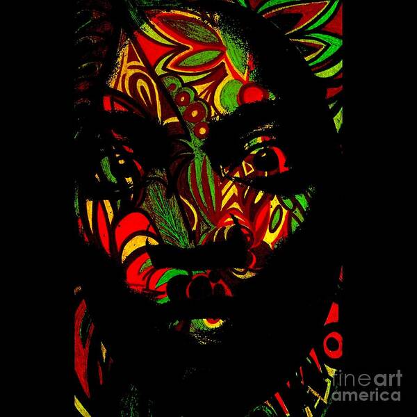 Contemporary Art Art Print featuring the digital art Portrait 14 by Cleaster Cotton