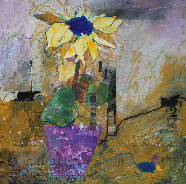 Sunflower Art Print featuring the painting Pot of Gold by Ruth Kamenev