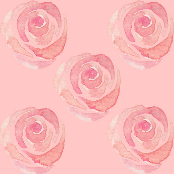 Roses Art Print featuring the digital art Pretty Abstract Rose Art by Caterina Christakos