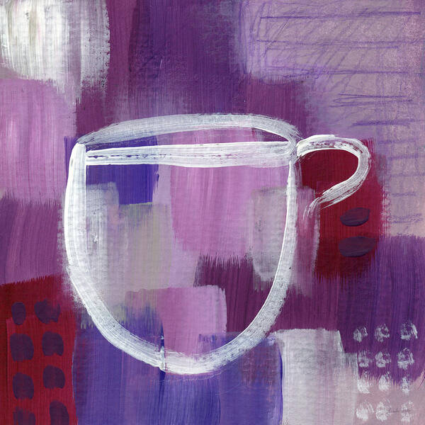 Purple Art Print featuring the mixed media Purple Cup Large- Art by Linda Woods by Linda Woods