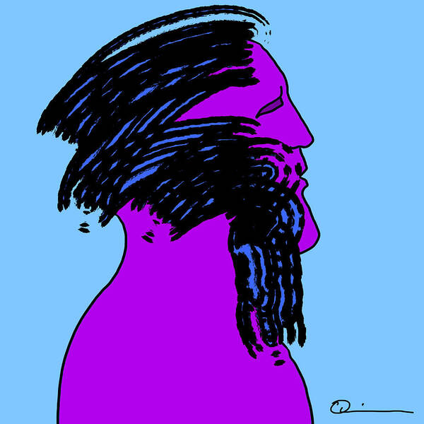 Quiros Art Print featuring the digital art Purple Man by Jeffrey Quiros