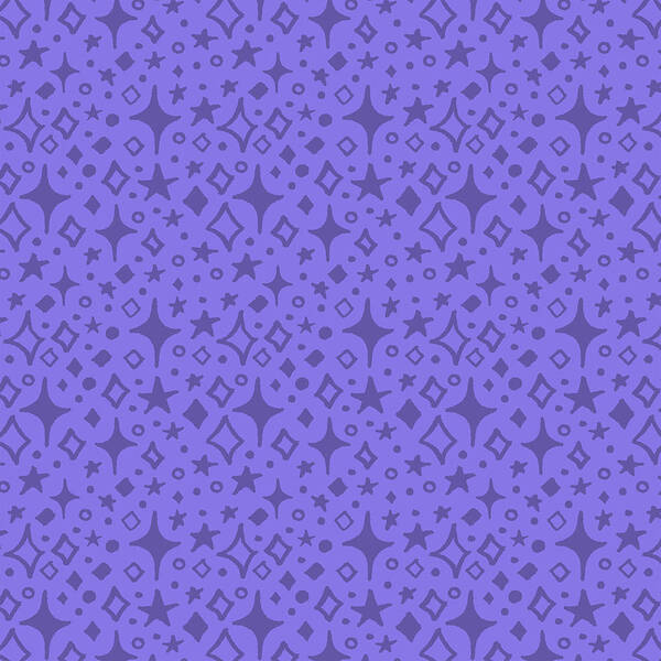 Sparkles Art Print featuring the painting Purple Sparkles Pattern by Jen Montgomery by Jen Montgomery