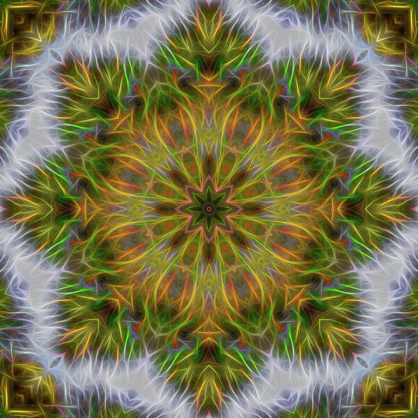 Mandala Art Print featuring the digital art Rainbow Energy Mandala 001 by Beth Venner