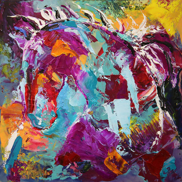 Abstract Horse Painting Art Print featuring the painting Raspberry by Laurie Pace