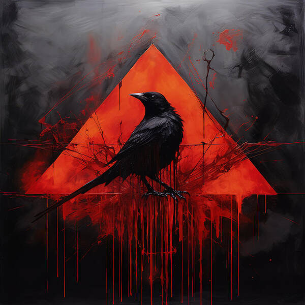 Edgar Allan Poe Art Print featuring the painting Raven's Fury by Lourry Legarde