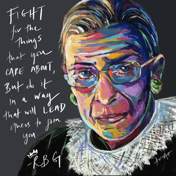 Rbg Art Print featuring the digital art RBG Legacy by Aviva Weinberg