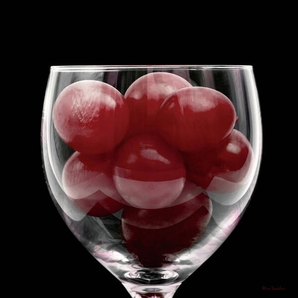 Red Grapes Art Print featuring the photograph Red Grapes in Glass by Wim Lanclus