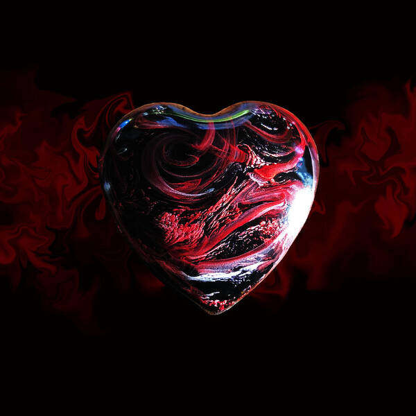 Red Heart Art Print featuring the digital art Red Heart by Adrian Reich