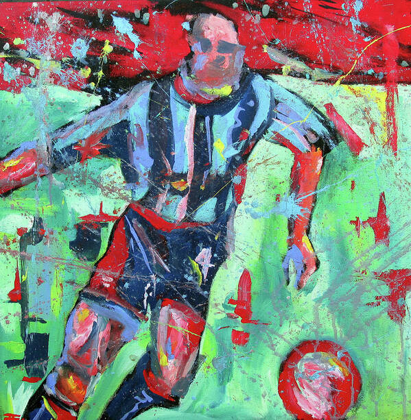 Red Soccer Art Print featuring the painting Red Soccer by John Gholson