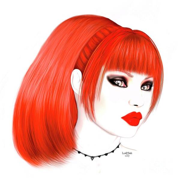 Redhead Cassia Art Print featuring the digital art Redhead Cassia by Renate Janssen