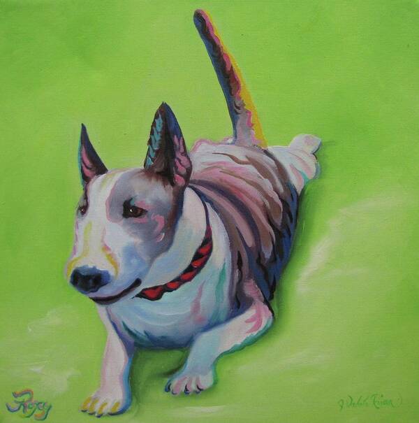Dog Art Print featuring the painting Retro Roxy by Judy Rixom