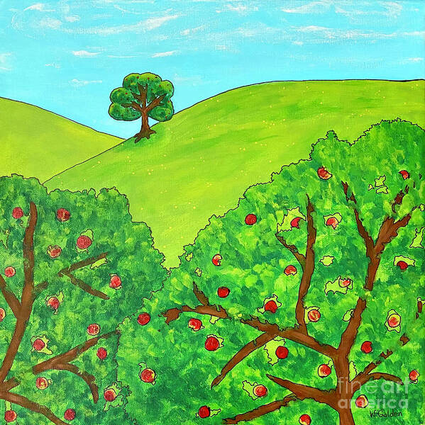 Apples Art Print featuring the painting Ripening by Wendy Golden