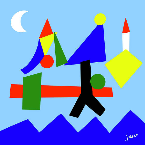 Child Art Print featuring the digital art Rocket Ship by The Dreamer's Outlet