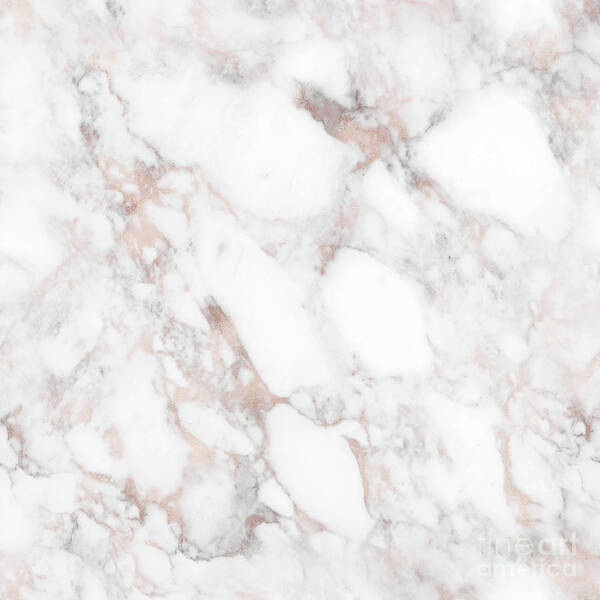 Marble Art Print featuring the painting Rose Gold Marble Blush Pink Metallic Foil by Modern Art