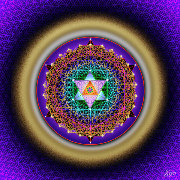 Endre Art Print featuring the digital art Sacred Geometry 784 by Endre Balogh