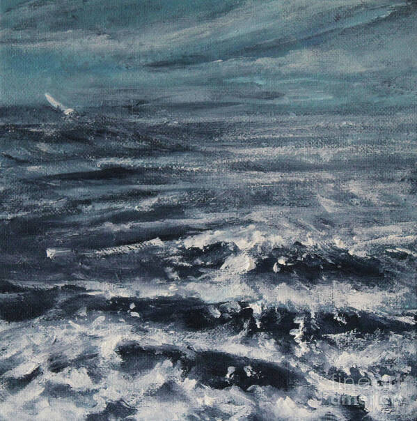 Seascape Art Print featuring the painting Sailing The Storm by Jane See