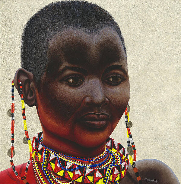 Samburu Art Print featuring the painting Samburu tribal woman II by Russell Hinckley