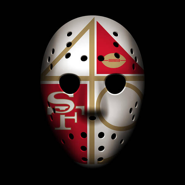 San Francisco 49ers War Mask Coffee Mug by Joe Hamilton - Fine Art