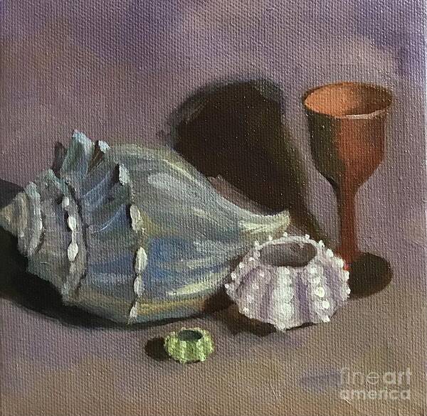 Sea Shell Art Print featuring the painting Sea Shell Still Life by Anne Marie Brown