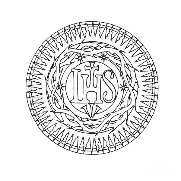 Seal Of Jesuits Society Of Jesus Art Print featuring the painting Seal of Jesuits Society of Jesus by William Hart McNichols