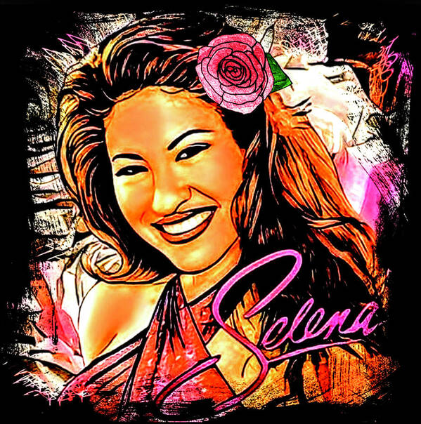 Selena Art Print featuring the painting Selena Quintanilla Rose by Vanessa Sisk