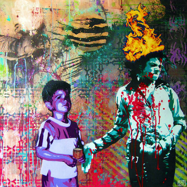 Michael Jackson Art Print featuring the painting Serial Thriller by Bobby Zeik