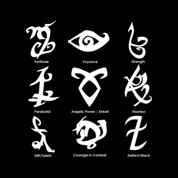 Set of 11 Mortal Instruments Runes Transfer Decal Tattoos. - Etsy