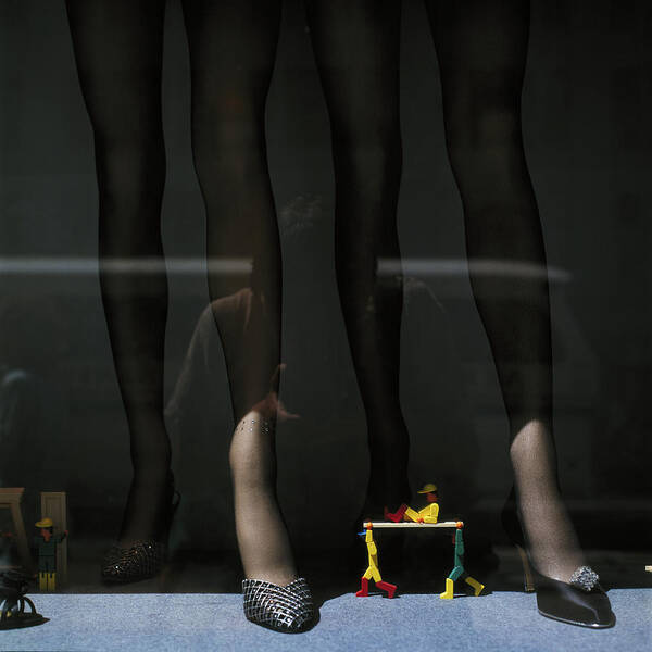 Mannequin Art Print featuring the photograph Shoe shop. New York City.. 1983 by Roberto Bigano