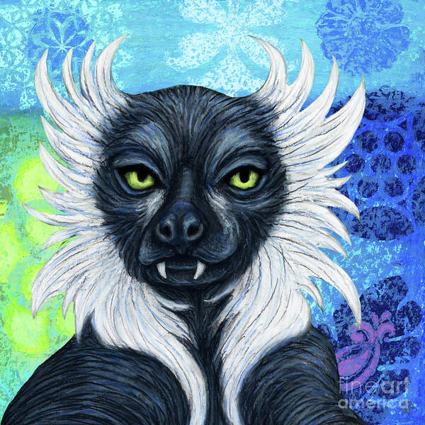 Lemur Art Print featuring the painting Should I Stay Or Should I Go by Amy E Fraser