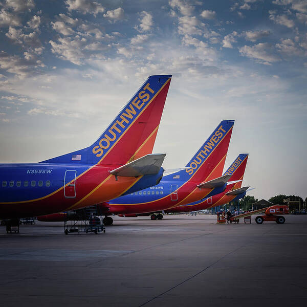 Southwest Airlines Planes Art Print featuring the photograph Southwest Airlines Planes by Robert Bellomy