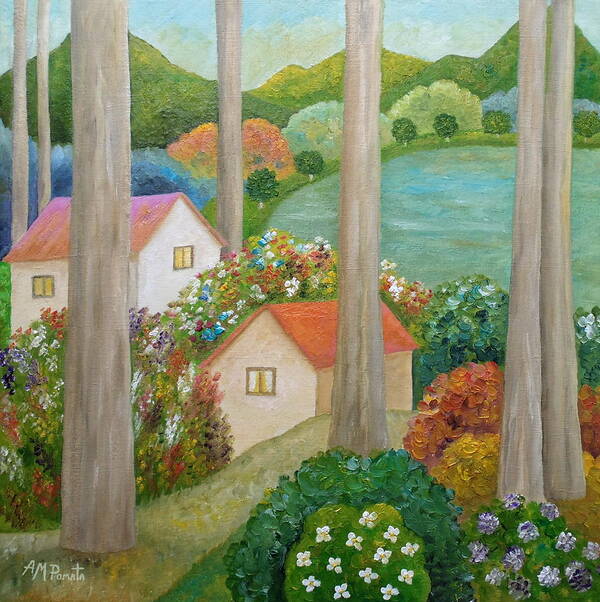 Spring Art Print featuring the painting Spring Breeze by Angeles M Pomata