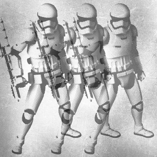 Storm Trooper Art Print featuring the painting Storm Trooper Star Wars Elvis Warhol by Tony Rubino