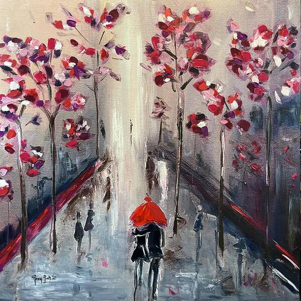 Paris Art Print featuring the painting Strolling in Paris 2021 by Roxy Rich