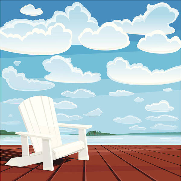 Scenics Art Print featuring the drawing Summer Background (Muskoka Chair) by Rusanovska