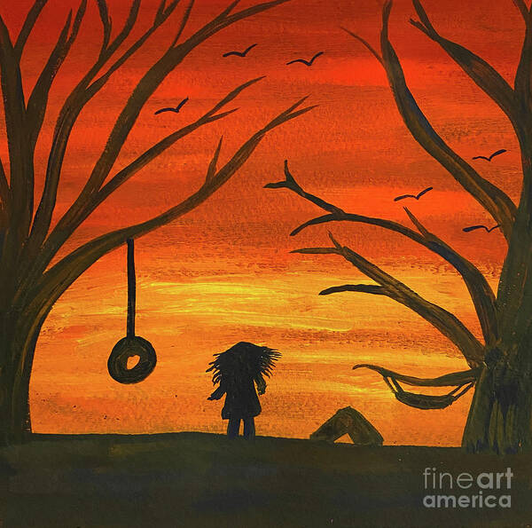 Sunset Art Print featuring the painting Sunset Adventure by Lisa Neuman