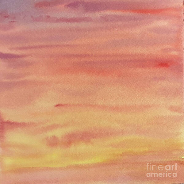 Sunset Art Print featuring the painting Sunset Sky by Lisa Neuman